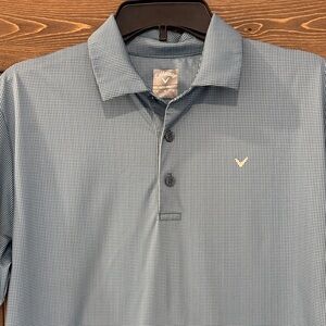 Callaway Men's Checkered Polo in Blue and Gray